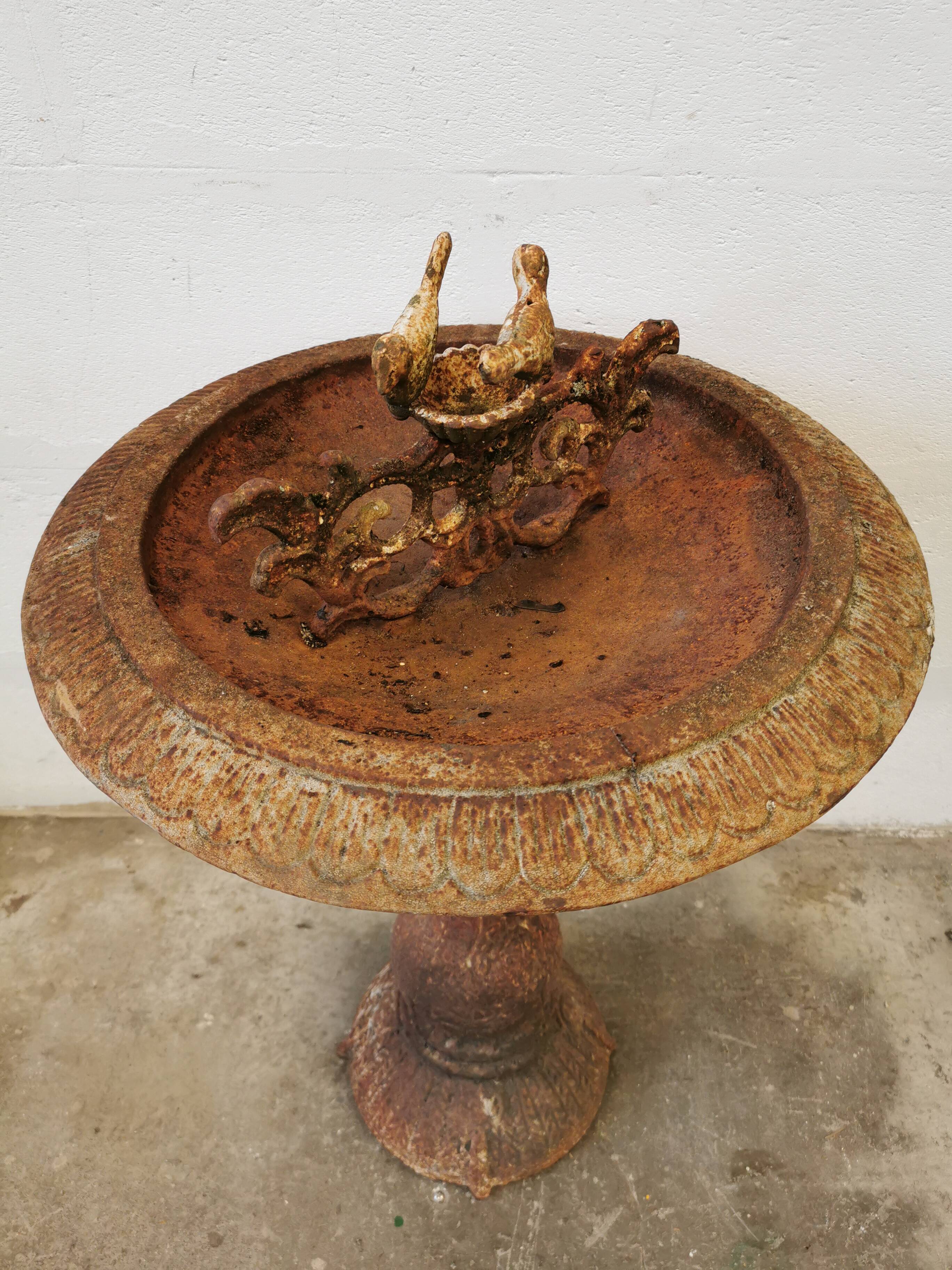 Cast iron bird bath