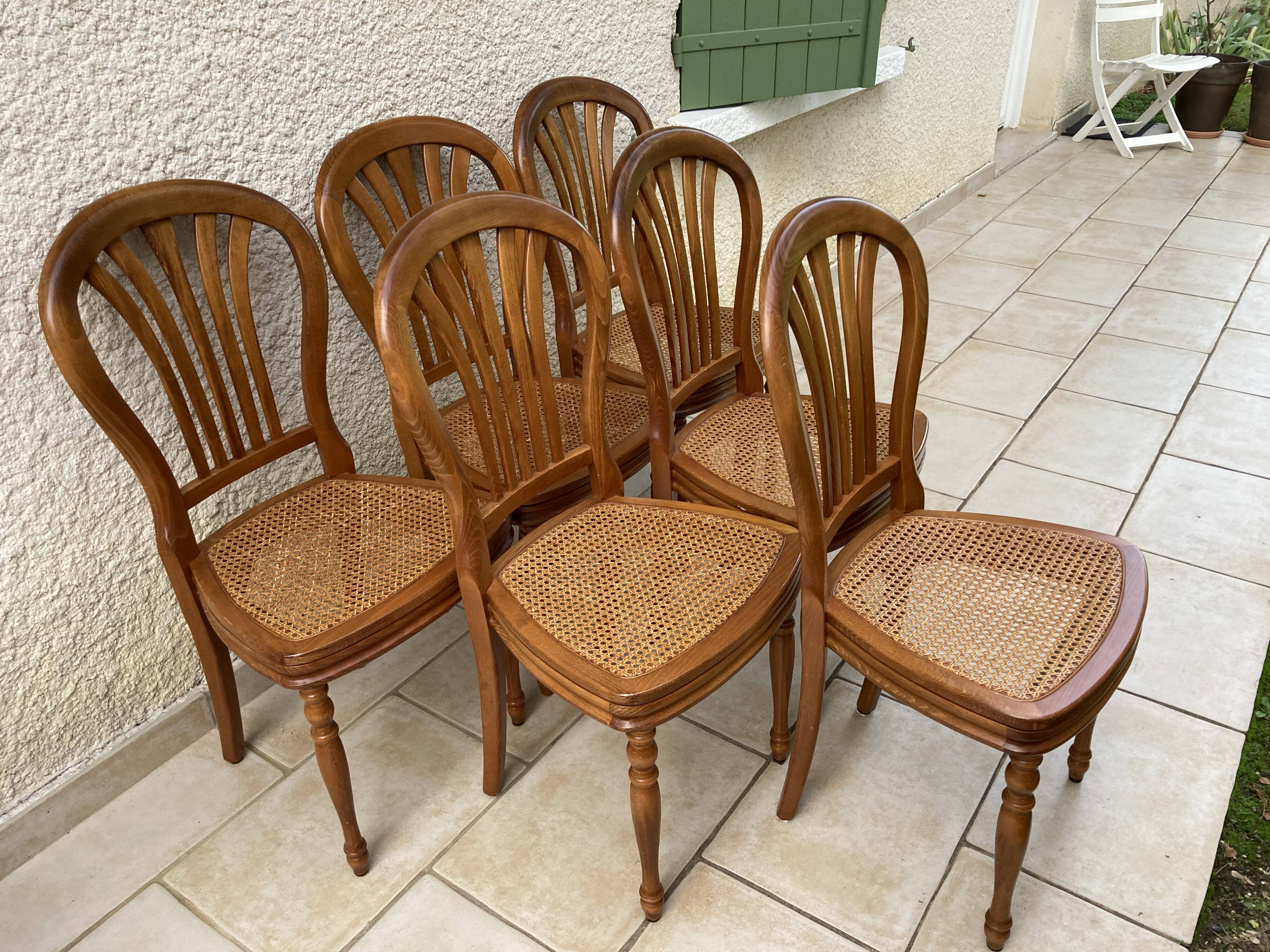 Série de 6 chaises louis philippe montgolfière