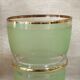 Green granite glass vase and vintage gilding 1950 art deco style