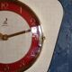 Clock formica vintage wall clock silent trapeze "Jaz yellow red"