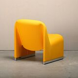 Giancarlo Piretti Alky Lounge Chair in Yellow Fabric for Anonima Castelli