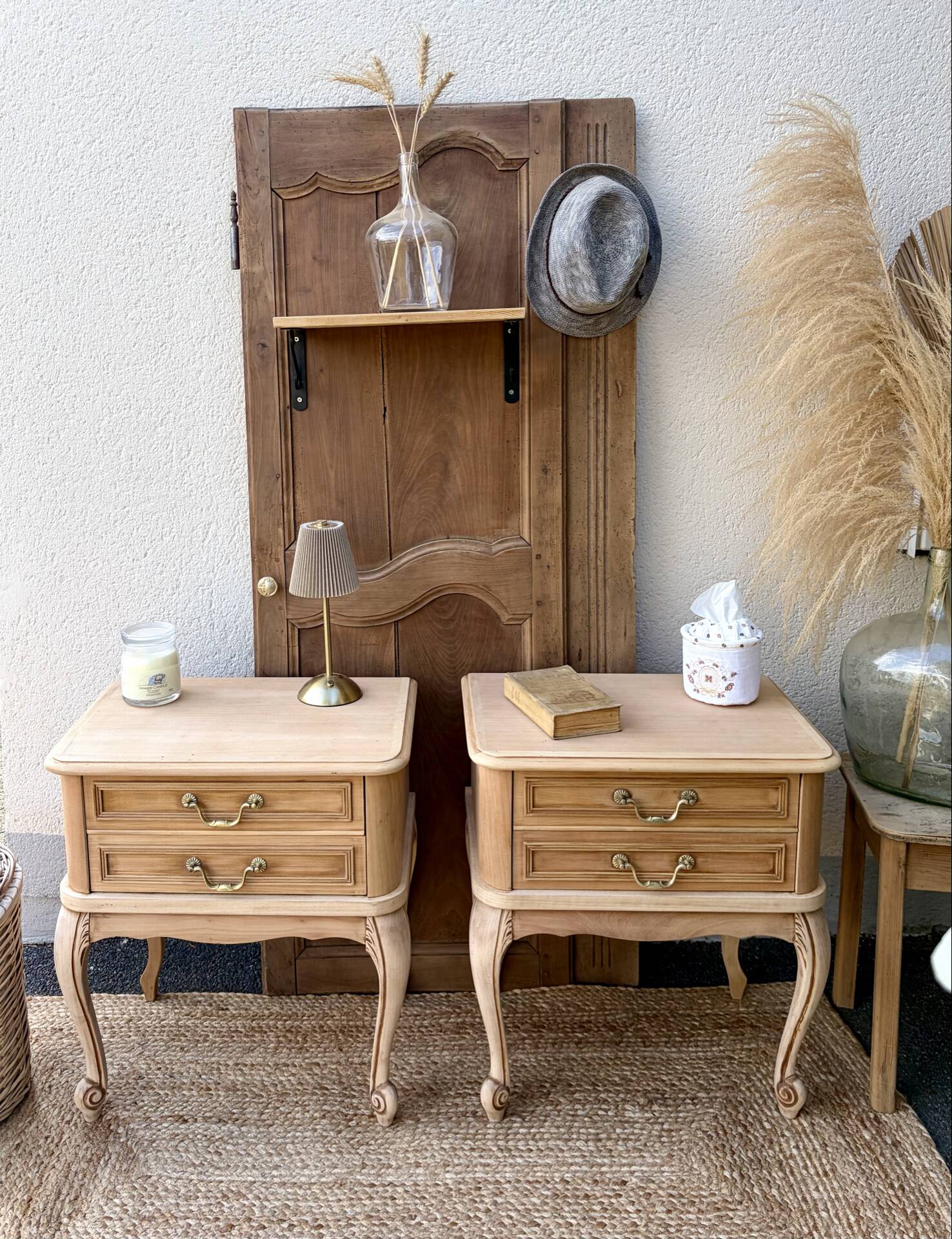 Table de chevet bois brut