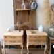 Table de chevet bois brut