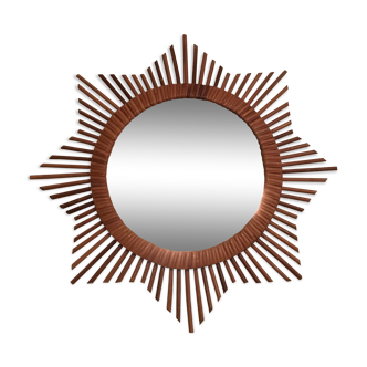 Rattan sun mirror 55cm, 60's
