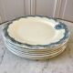 7 flat plates Terre de Fer Salins model "Versailles" XIXth