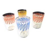 4 vintage screen-printed Gondolo glasses