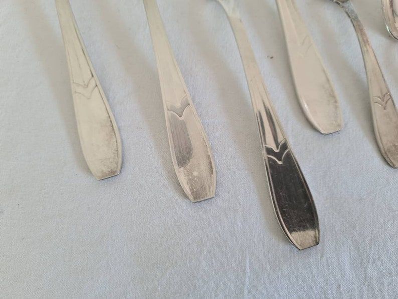 Housewife old cutlery in silver metal X12 people