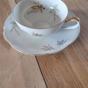 4 cups and saucers made of fine porcelain from Bavaria.