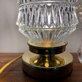 Vintage globe table lamp in molded glass