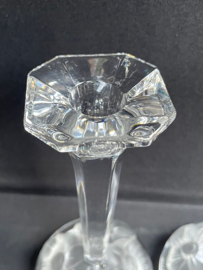 Pair of crystal candle holders - Cristallerie Nachtmann
