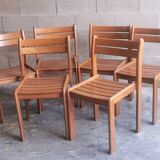 Set of 6 vintage wooden chairs