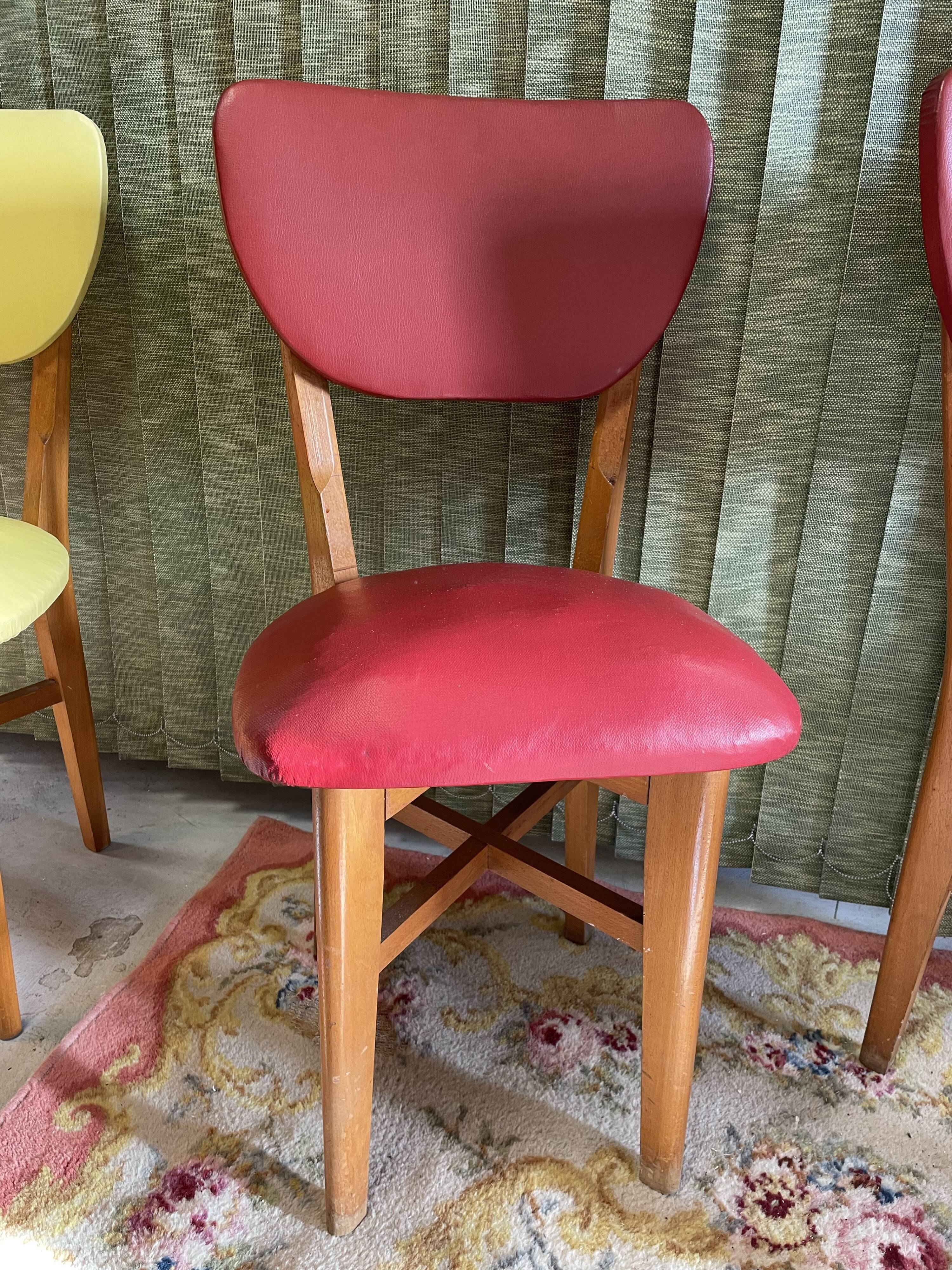 Set 4 chairs vintage bistro year 50/60