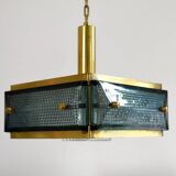 Mid-century Malmö Metallvarufabrik pendant light brass and glass