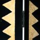 Room divider in art deco style with birds, geometric patterns, red, yellow, blue