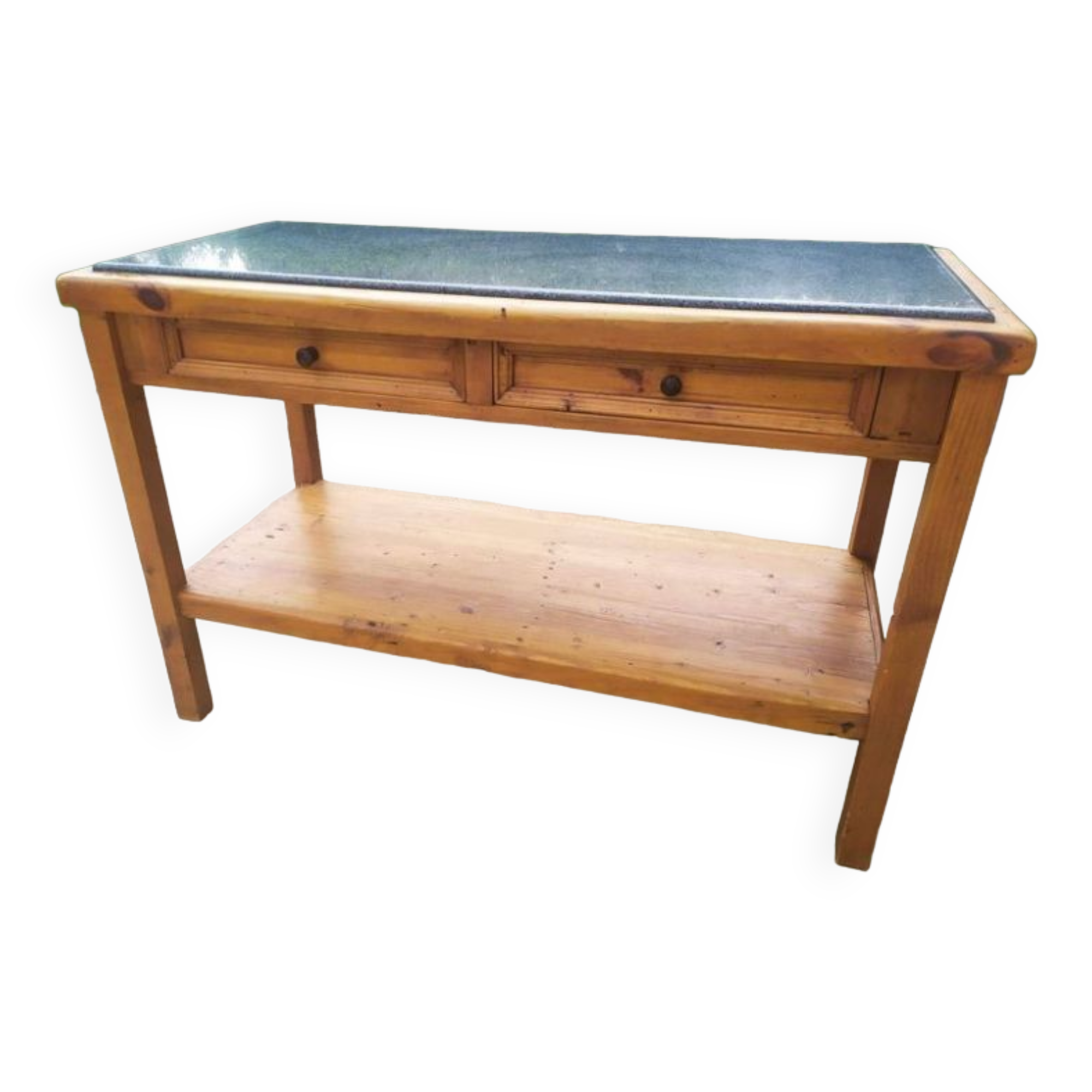 Log wood stone tray