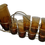 Orangeade in his 70s basket service pitcher glasses