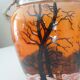 Seau, pot à biscuits ancien, verre soufflé, émaillé, ateliers Legras, art nouveau