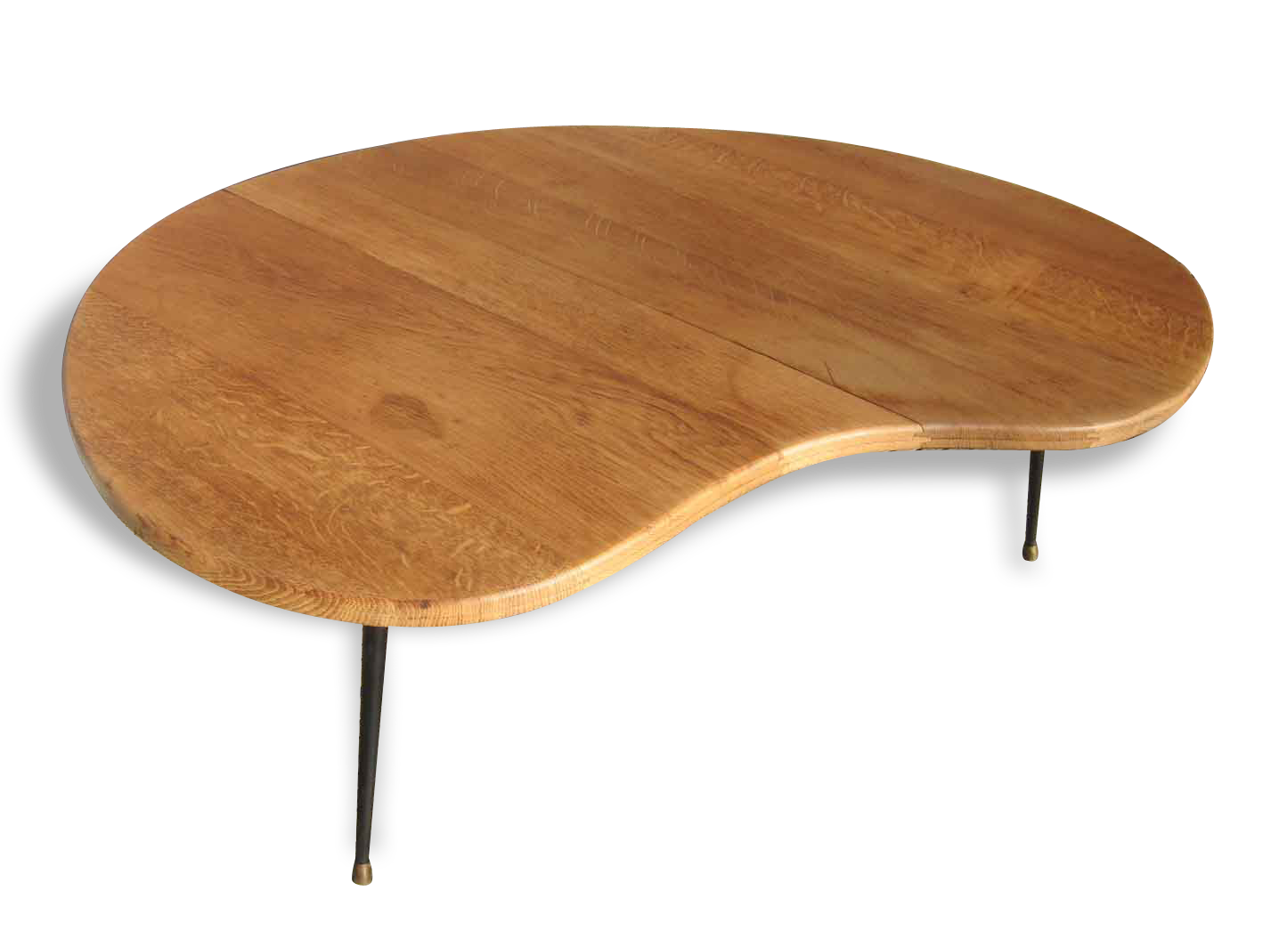 Table basse haricot chêne et laiton | Selency