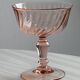 10 Vintage Twisted Pink Glass Champagne Coupes
