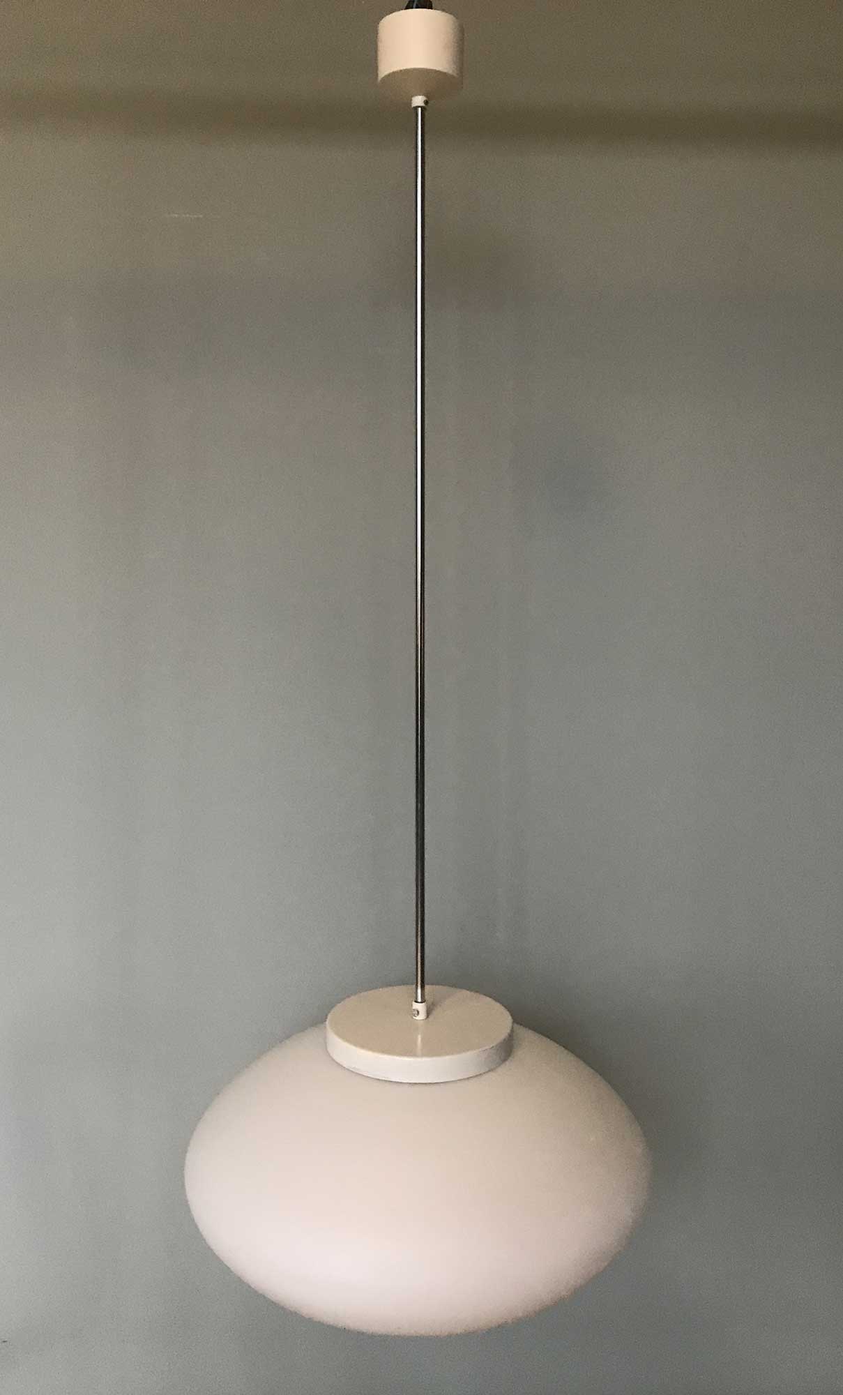 Oval opaline pendant light 1950