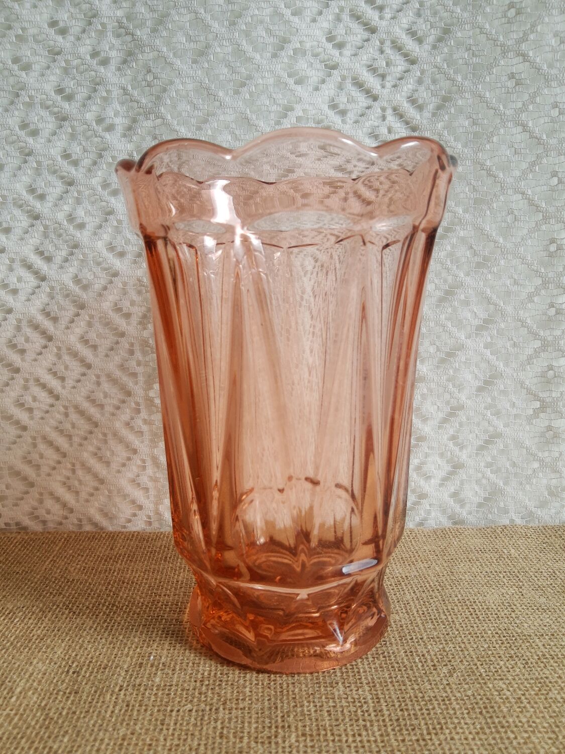 Vintage rosaline pink glass vase