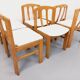 Set of 6 vintage chairs in elm wood and bouclé fabric from the 70s