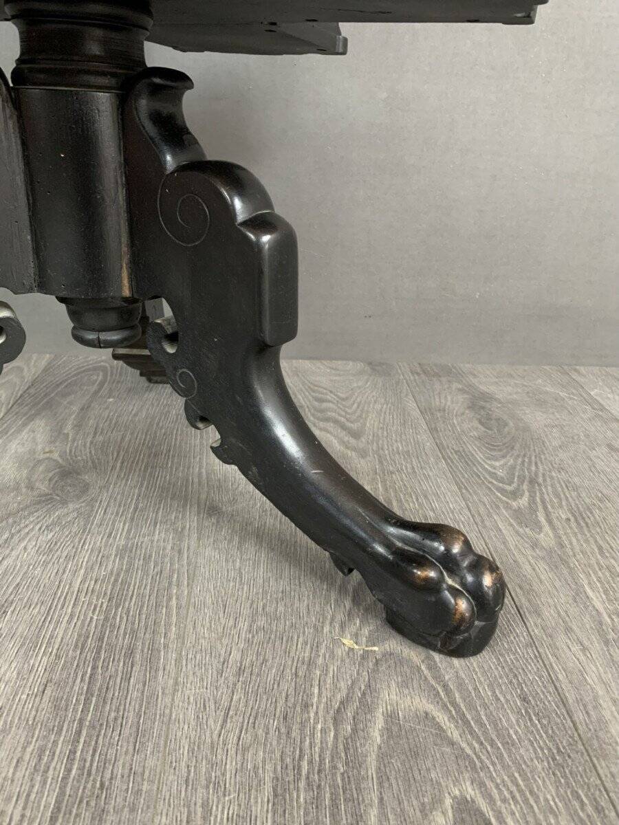 Round Table With Green Marble Inlays Early 20th Century