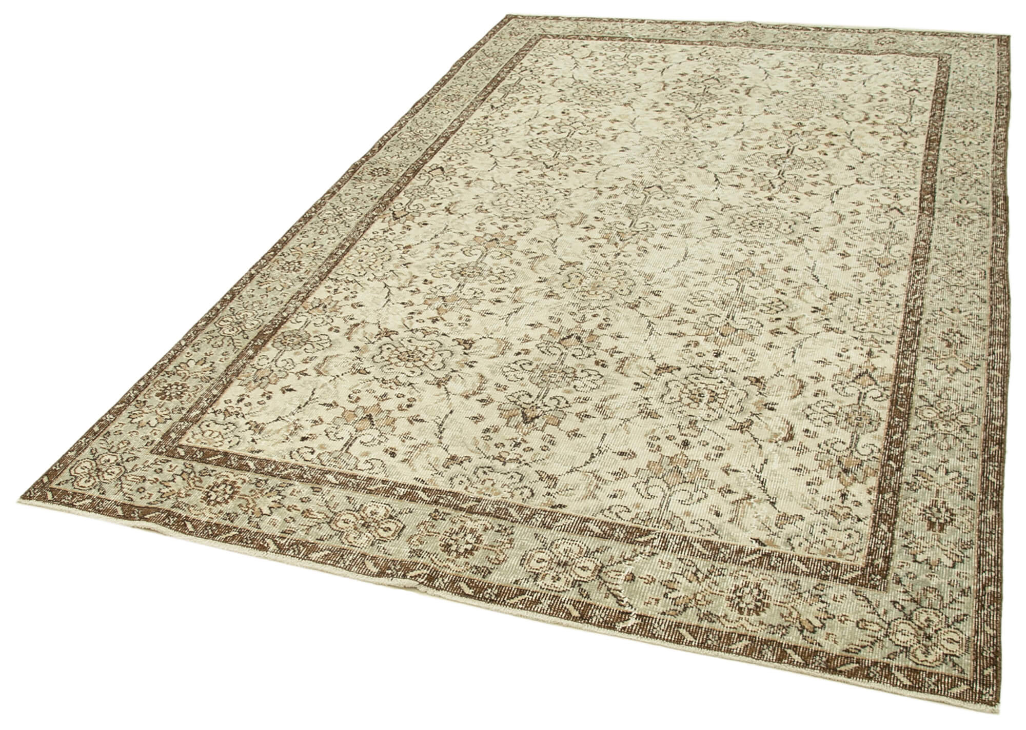Hand-knotted one-of-a-kind turkish beige rug 172 cm x 263 cm
