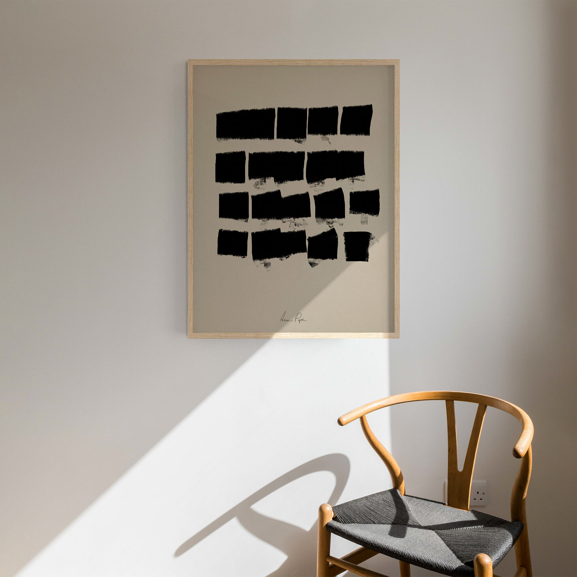 Framed abstract giclee art print 50x70cm