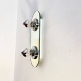 Vintage eglo wall lamp, mirrored glass & metal sconce, germany, 1980s