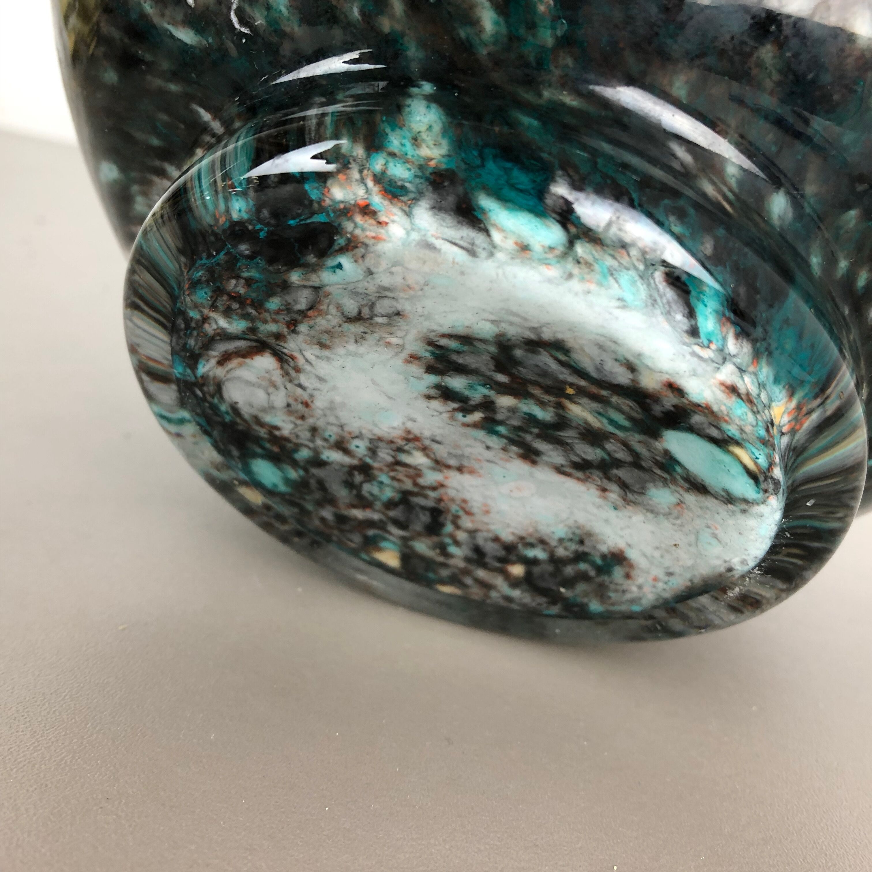 Rare Extra Large Vintage Pop Art Opaline Florence Glass Vase Design, Italy 1970s