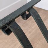 Wrought iron and glass coffee table