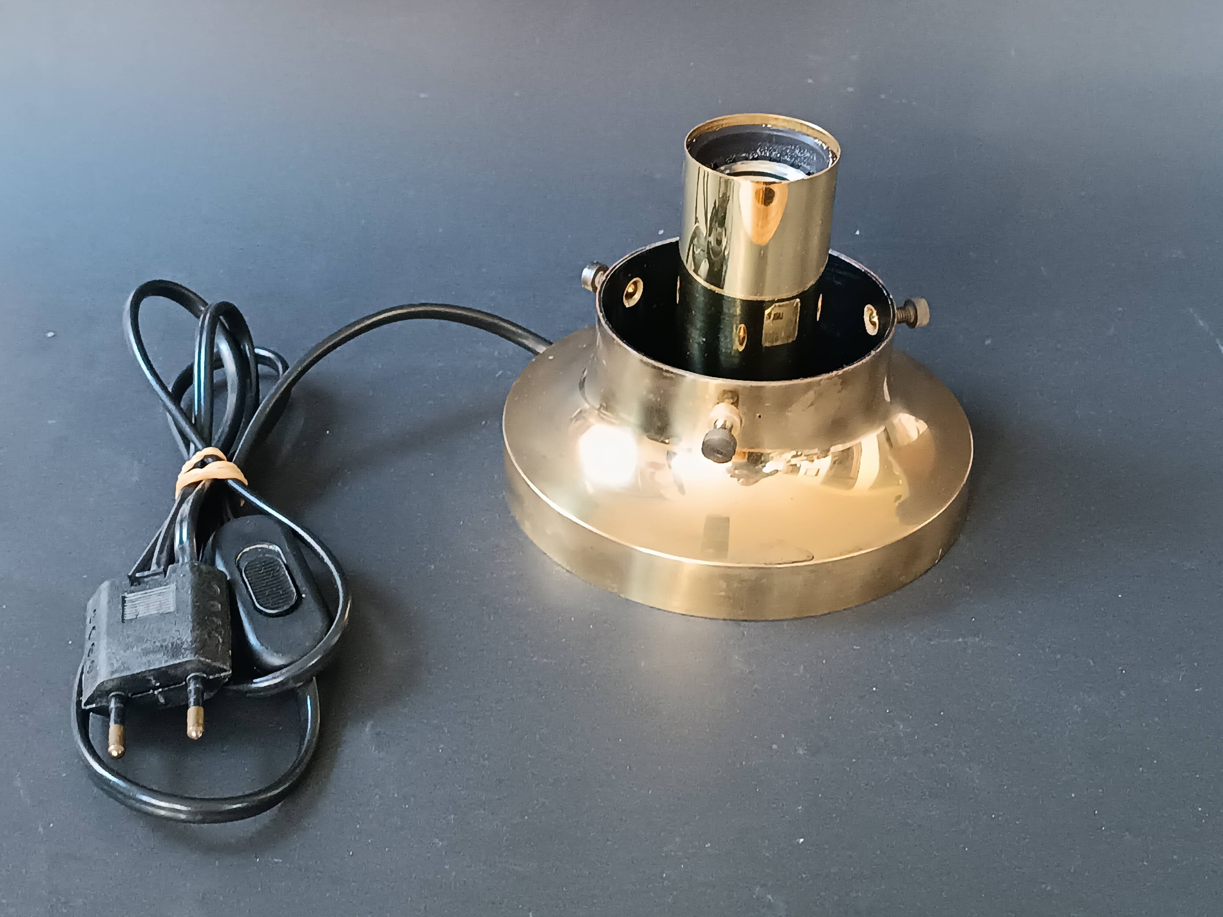 Vintage Limburg table lamp in bubbled glass and brass base