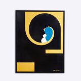 Yves Plantevin large oil on wood panel 1974