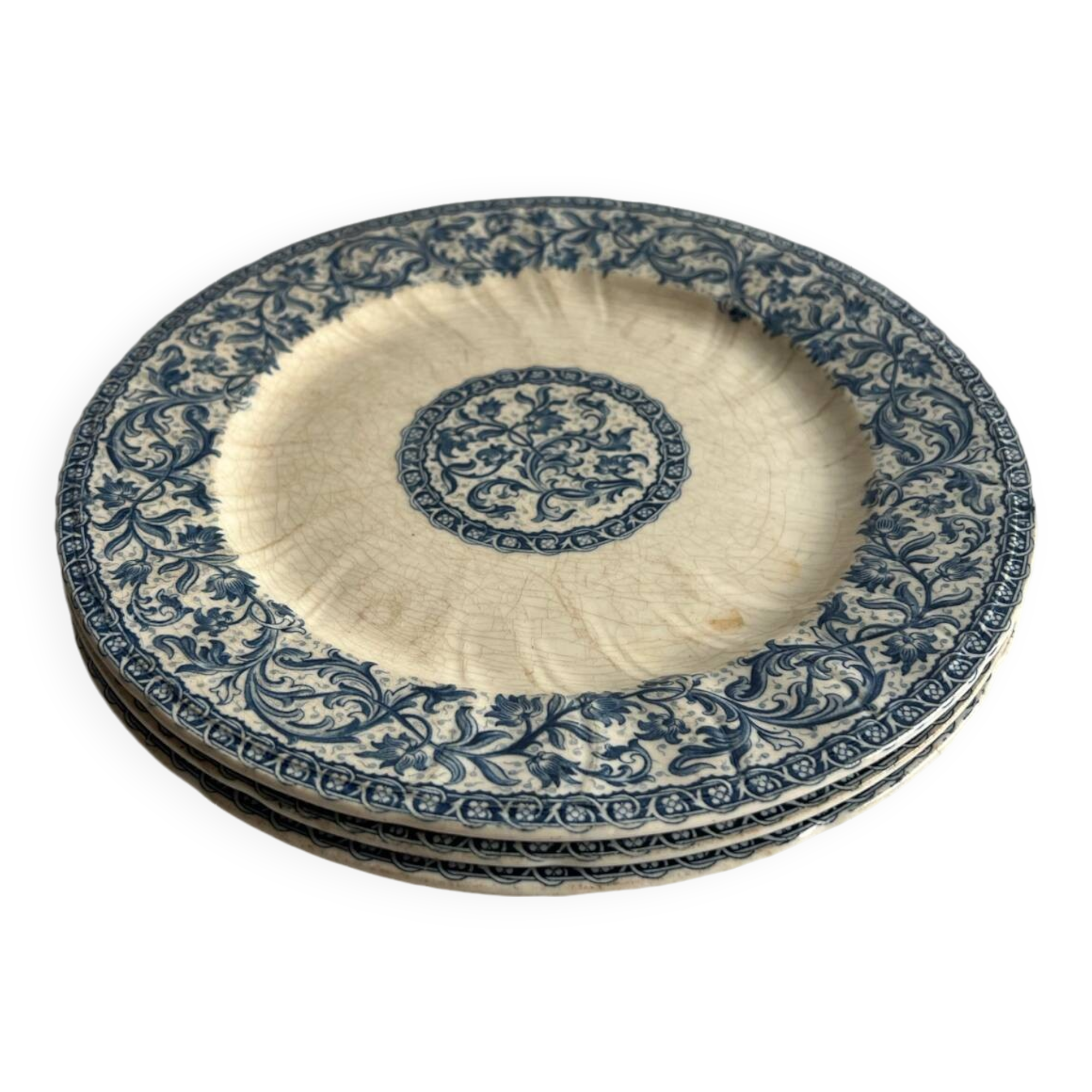Set of 3 Gien Garlands & Foliage ironstone plates