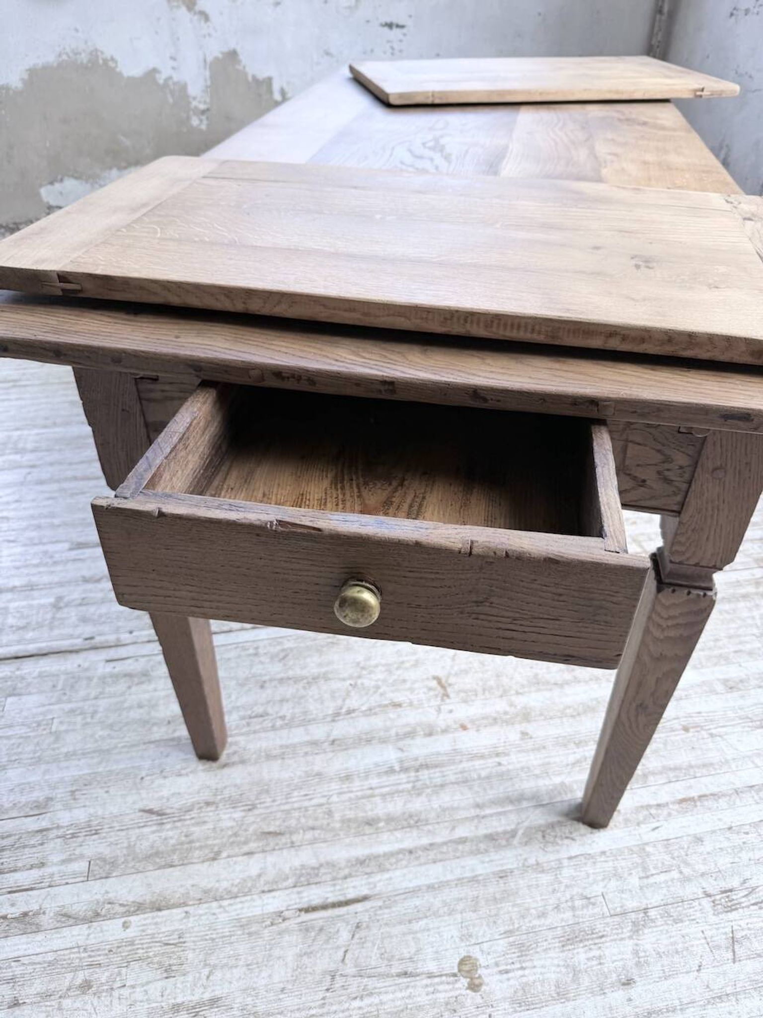 Solid oak farmhouse table with extensions (190-280cm) 1950
