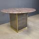 Vintage round granite and brass center table by Belgochrom , 1970s