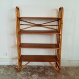 Bookcase rattan of the 1960s