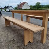 Set farmhouse table and 2 benches