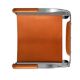 Armchair, aged silver steel and natural tobacco saddle leather.
