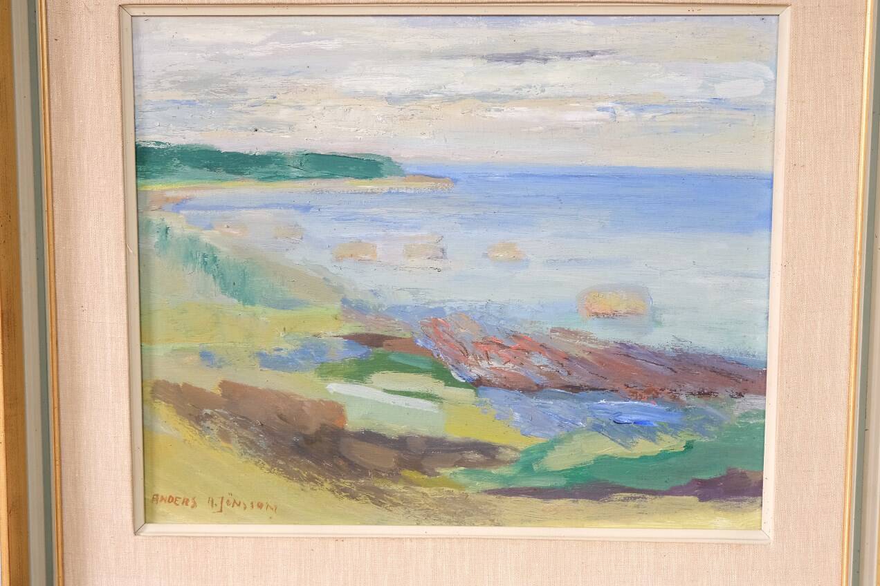 Anders A. Jonsson, Swedish Modern Landscape , 1950s, Oil on Panel, Framed