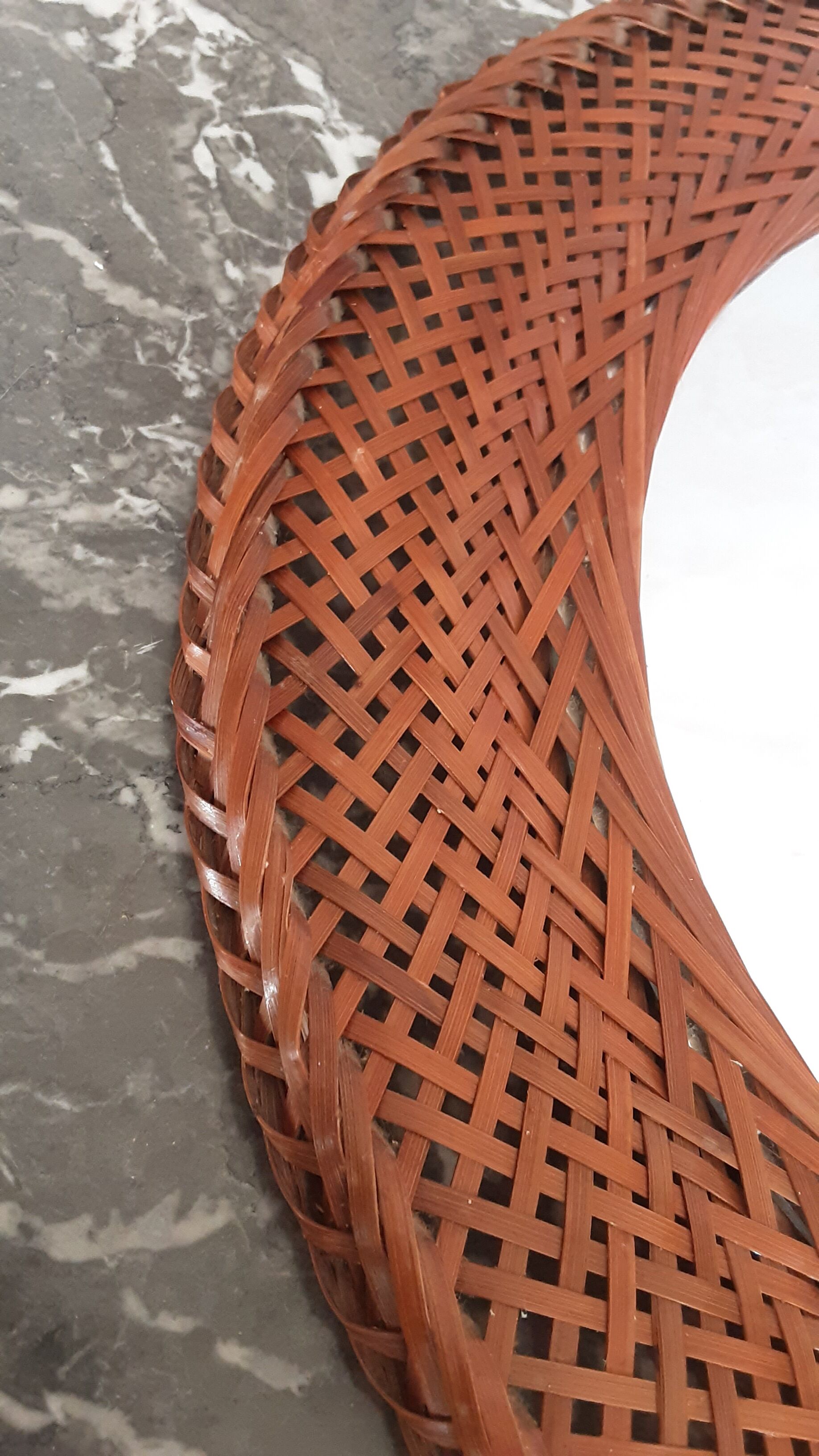 Oval rattan mirror - year 70