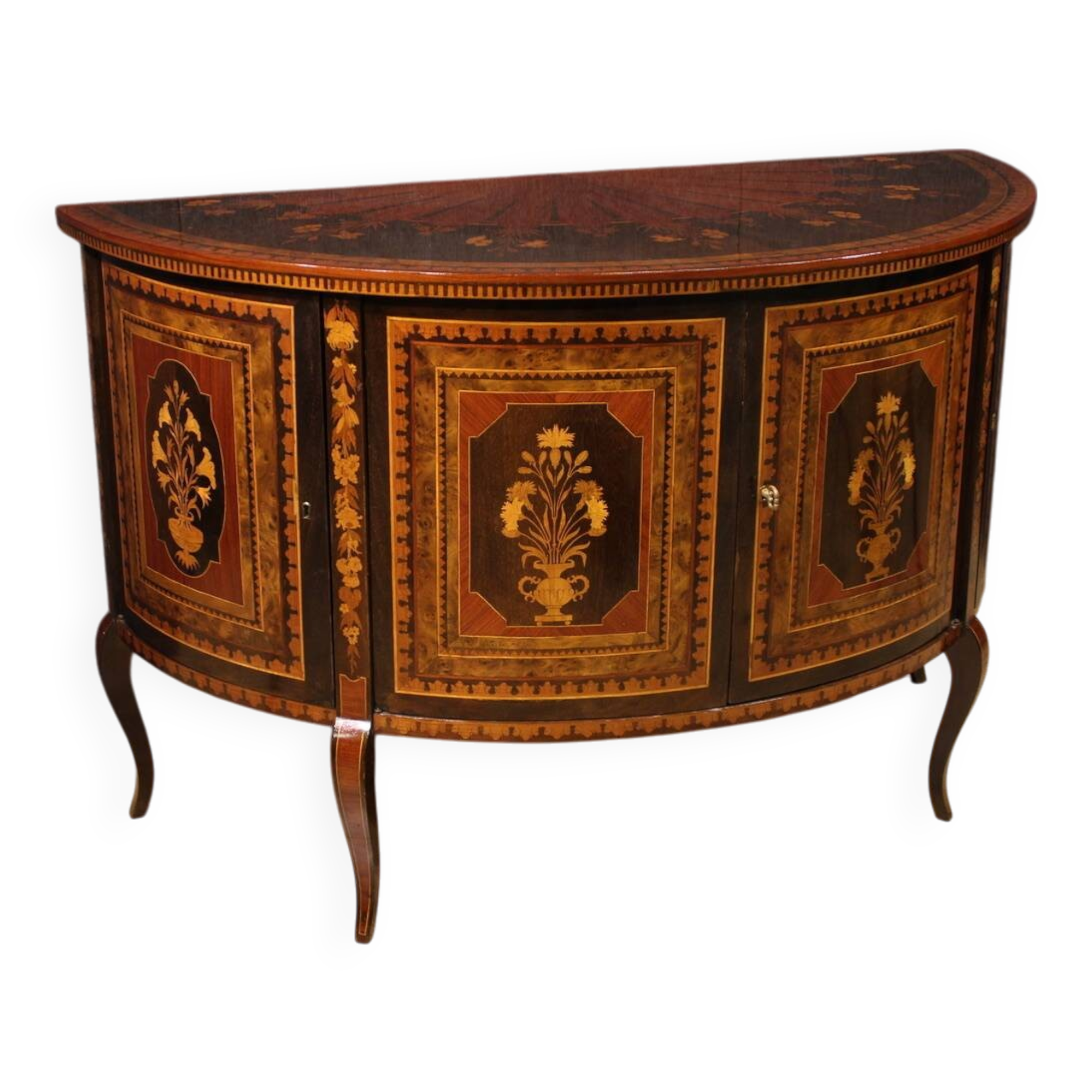 20th Century Inlaid Half Moon Sideboard