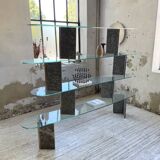 Roche Bobois stone and glass sculpture shelf 1970s