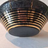 Art Deco Black Hyalite Boom Glass Vase from De Rupel Glassworks