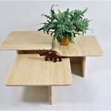 French travertine marble table set 1960