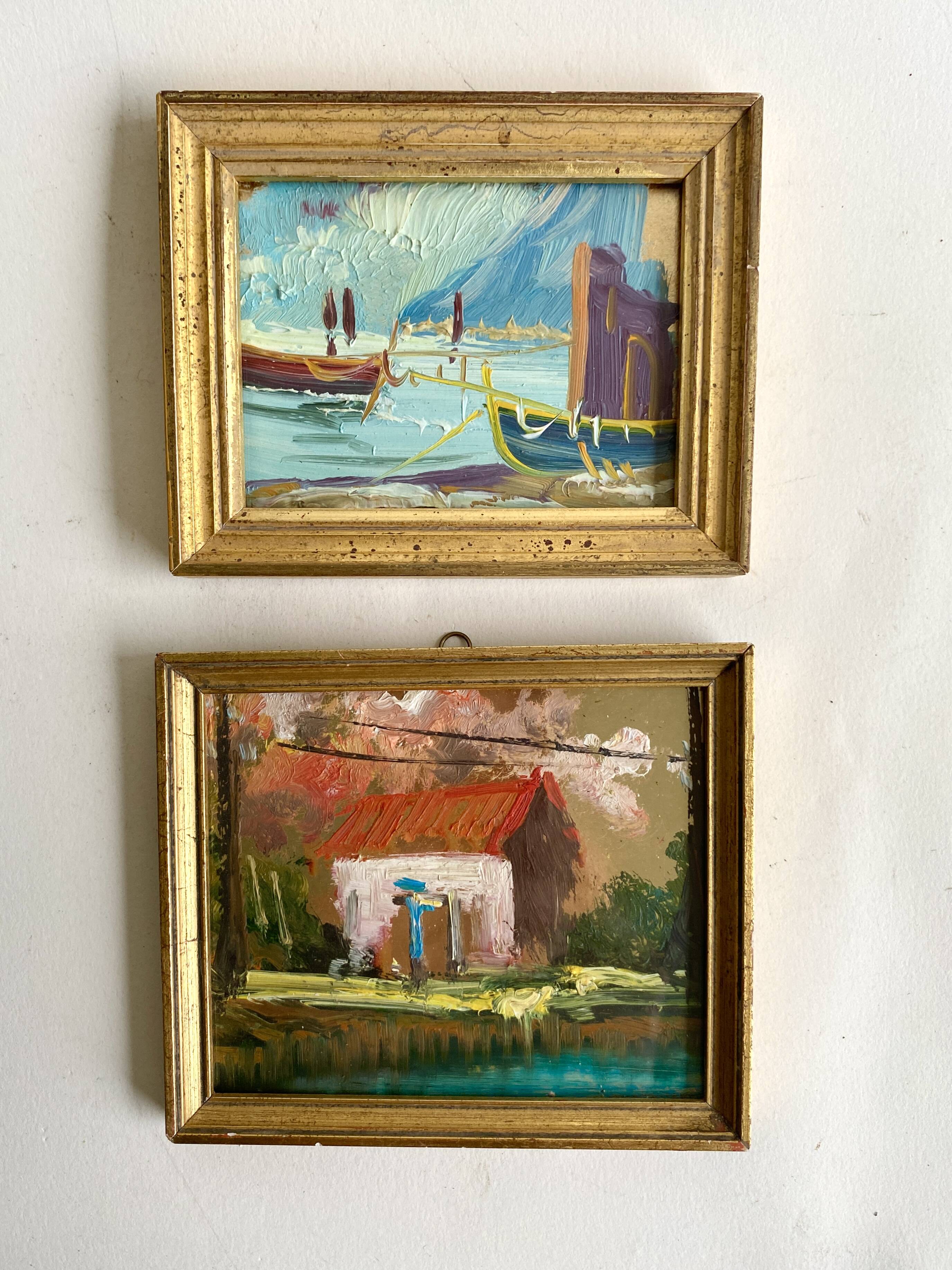 Framed oil duo