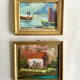 Framed oil duo