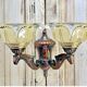 Wall lamp double fires copper metal art deco glassware ezan opalescent gilded