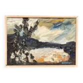Swedish Oil on Panel “Abstract” by G. Hulten Signed Vintage & Framed 35×24cm
